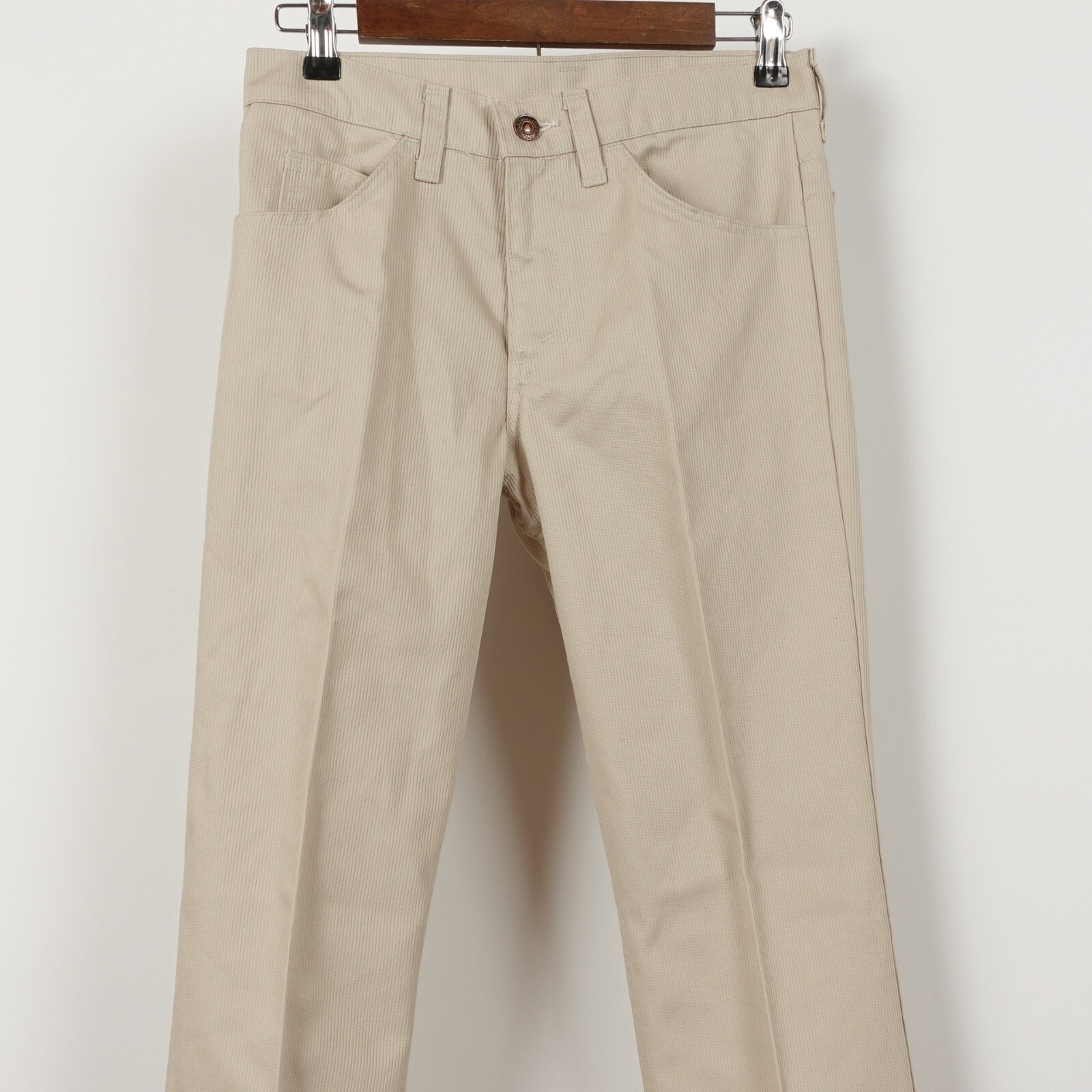 Vintage 70s Levi’s Women’s Sta-Prest Flared Pants Size 29×34 Ribbed Talon Zip
