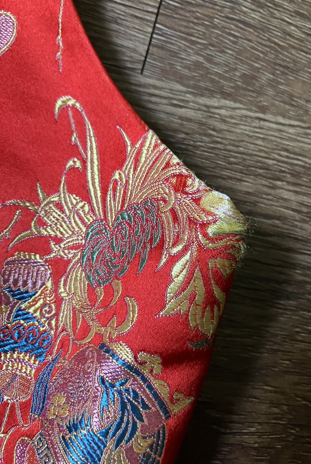 Vintage ’80s/’90s Asian-Inspired Red Brocade Button Up Vest Women’s Medium READ