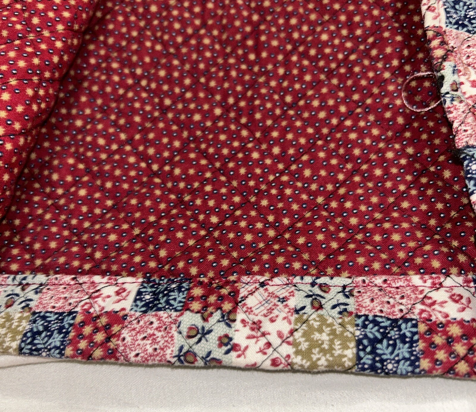 Vintage Handmade Patchwork Quilted Vest. Not Sure On Size See Measurements