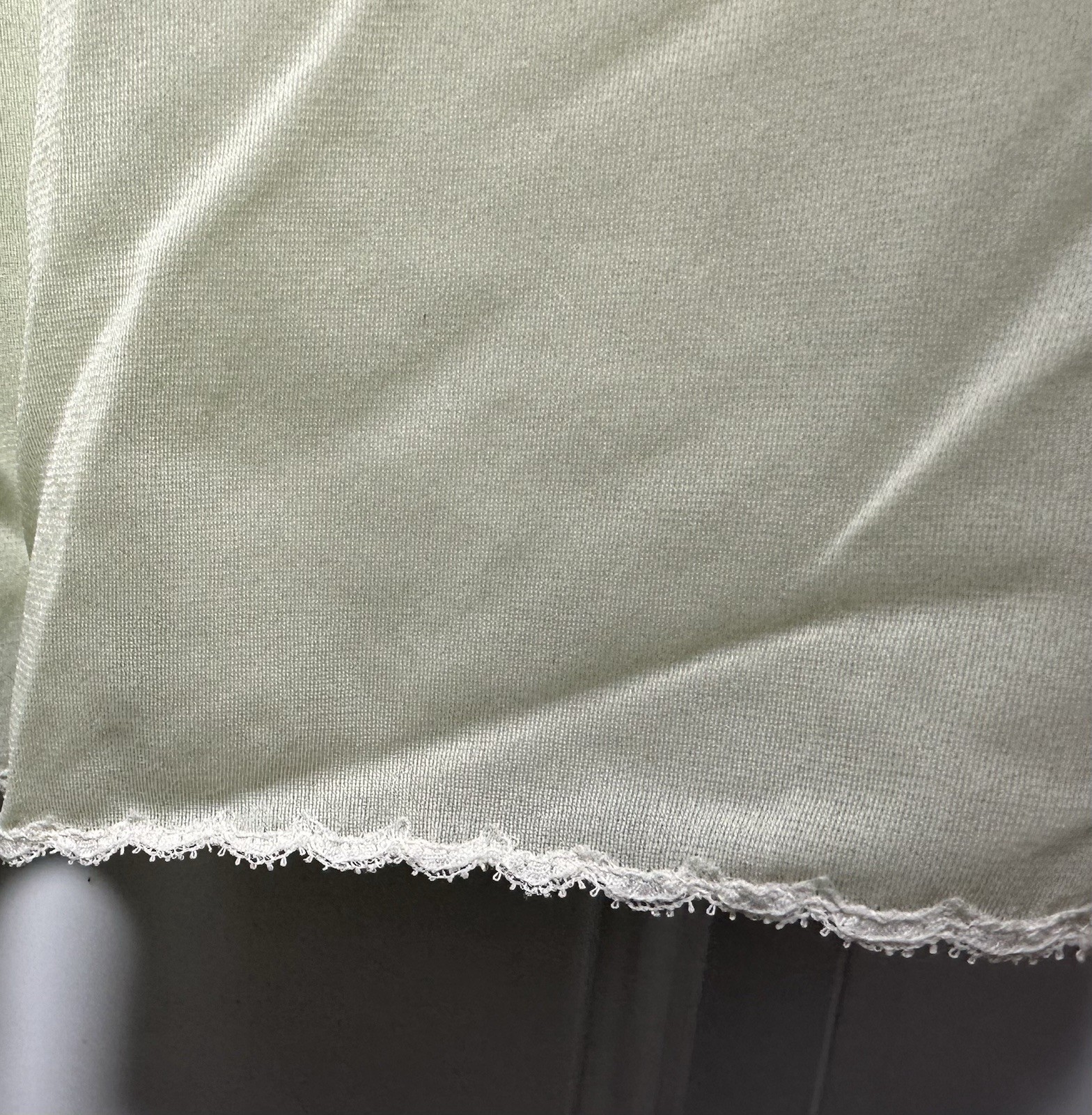 Vintage Vassarette Crepelon Nightgown Slip Lingerie Nylon Full Length Green