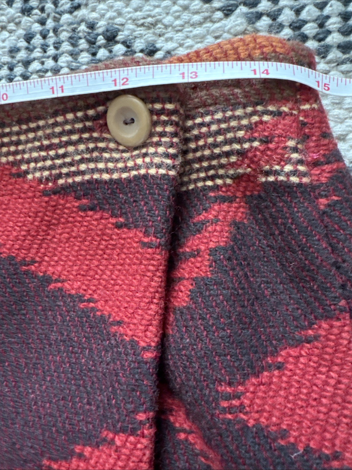 Breeches Vintage Wool Southwestern Stripe Wrap Skirt Red Multicolor Aztec Sz 6