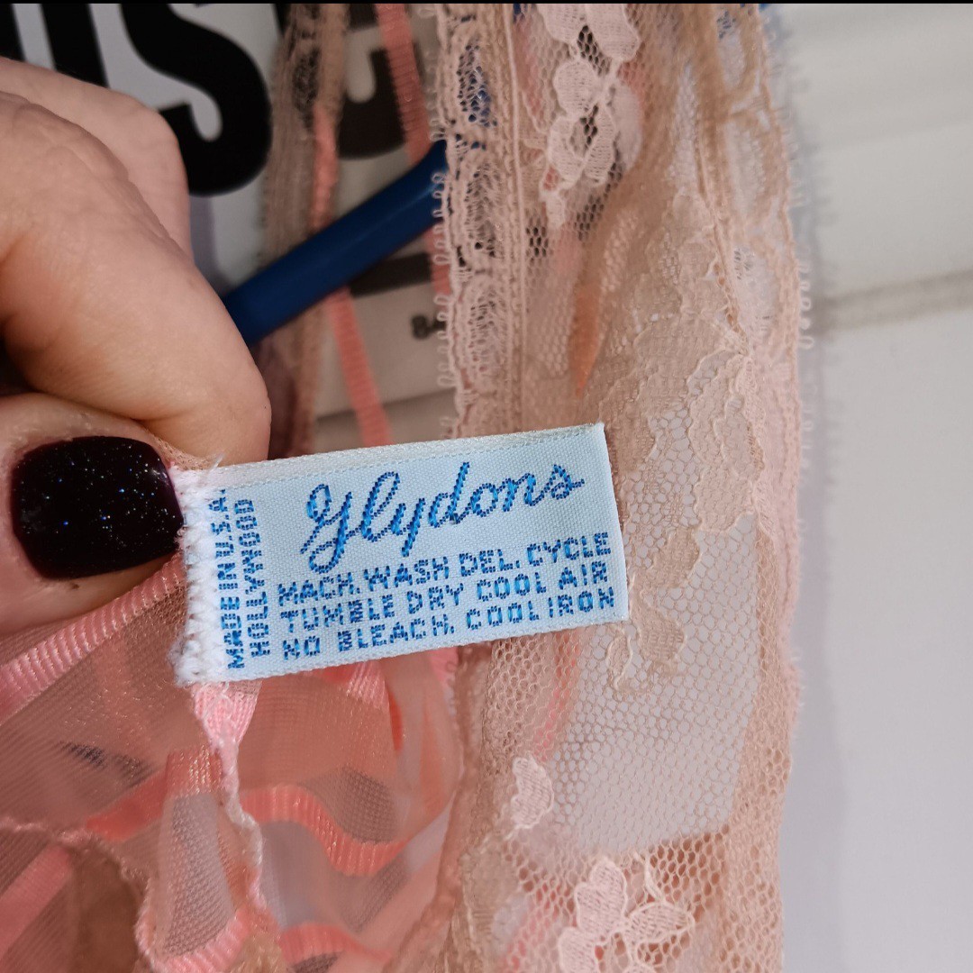 Glydons Peach Negligee Nightgown Nightie Hollywood USA