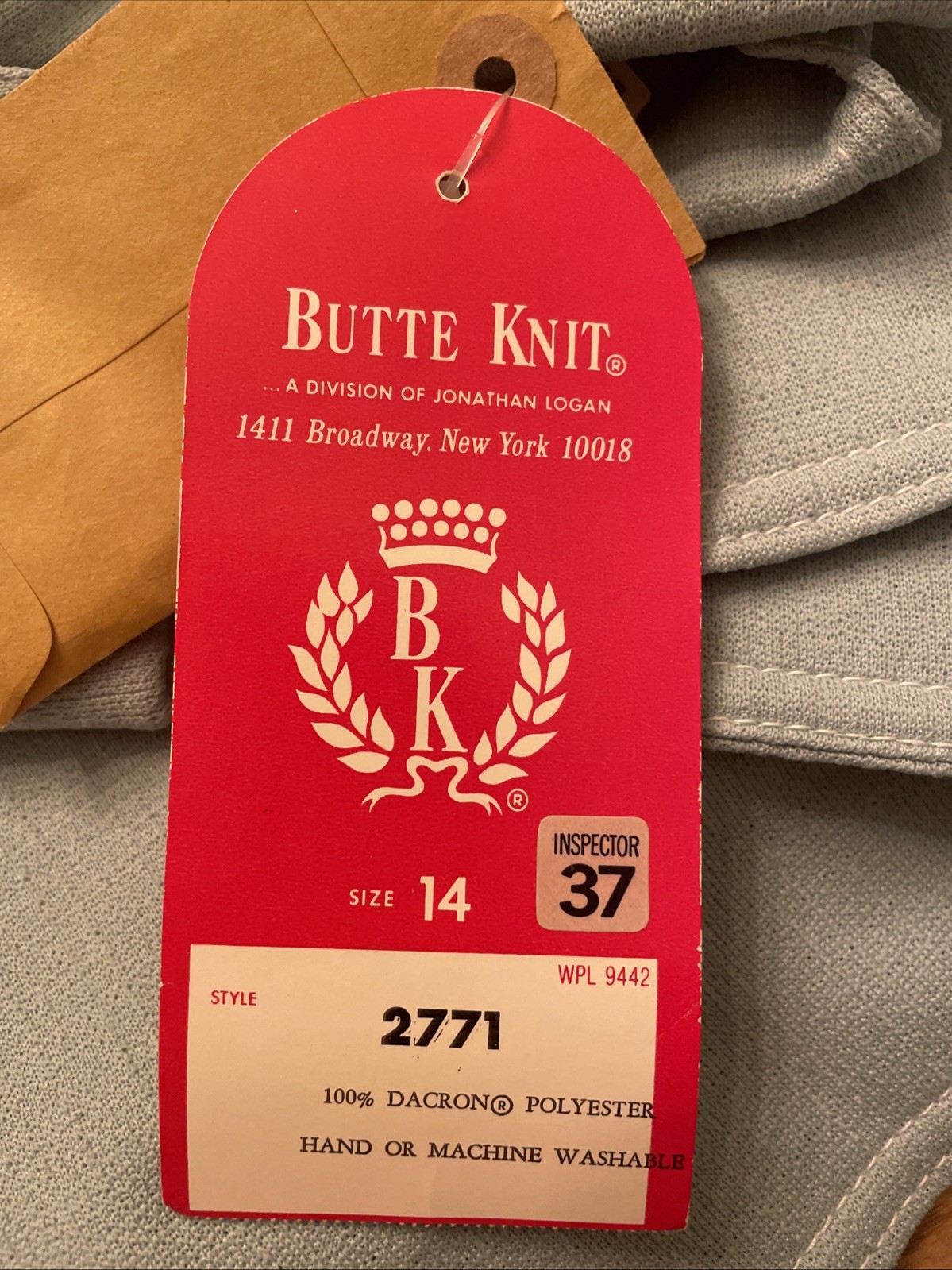NWT~Vintage Butte Knit Sage Green Pullover Blouse Polo Style Made In USA Size 14