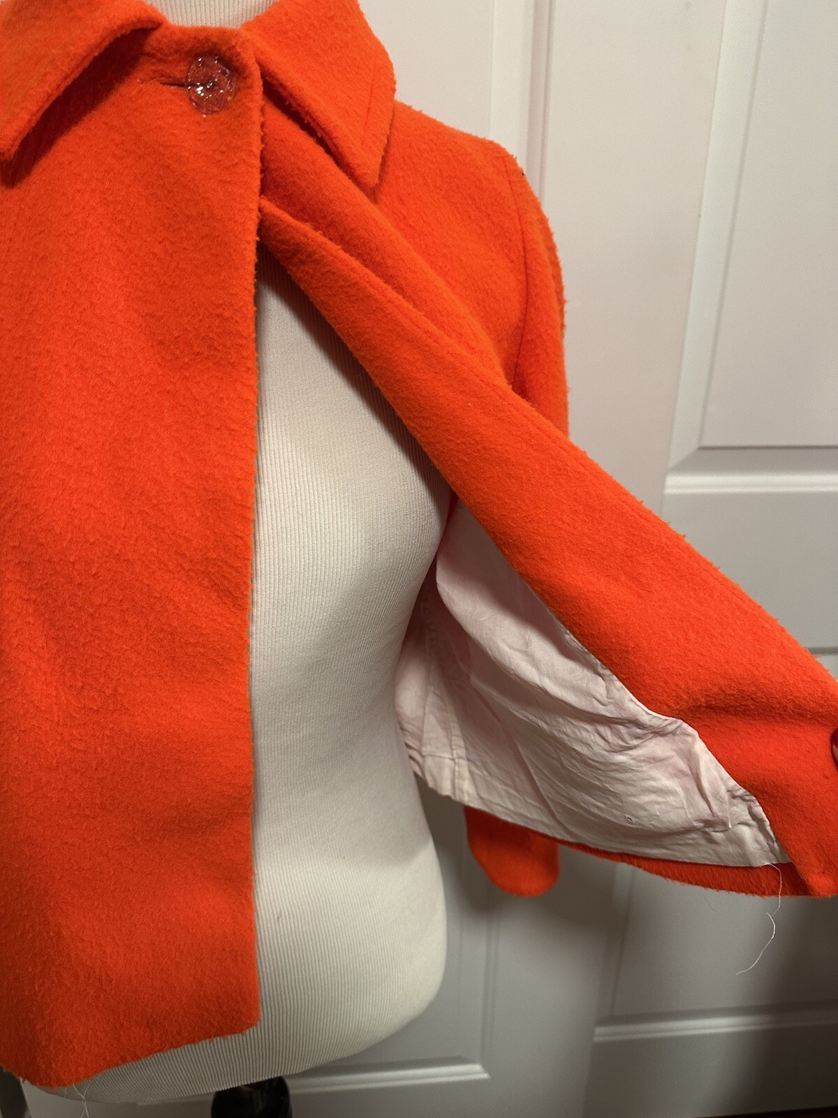 Vtg. Dyersburg & Morgan Coral Parka Coat Jacket w/top Button Aeri-Suede Reg. XS