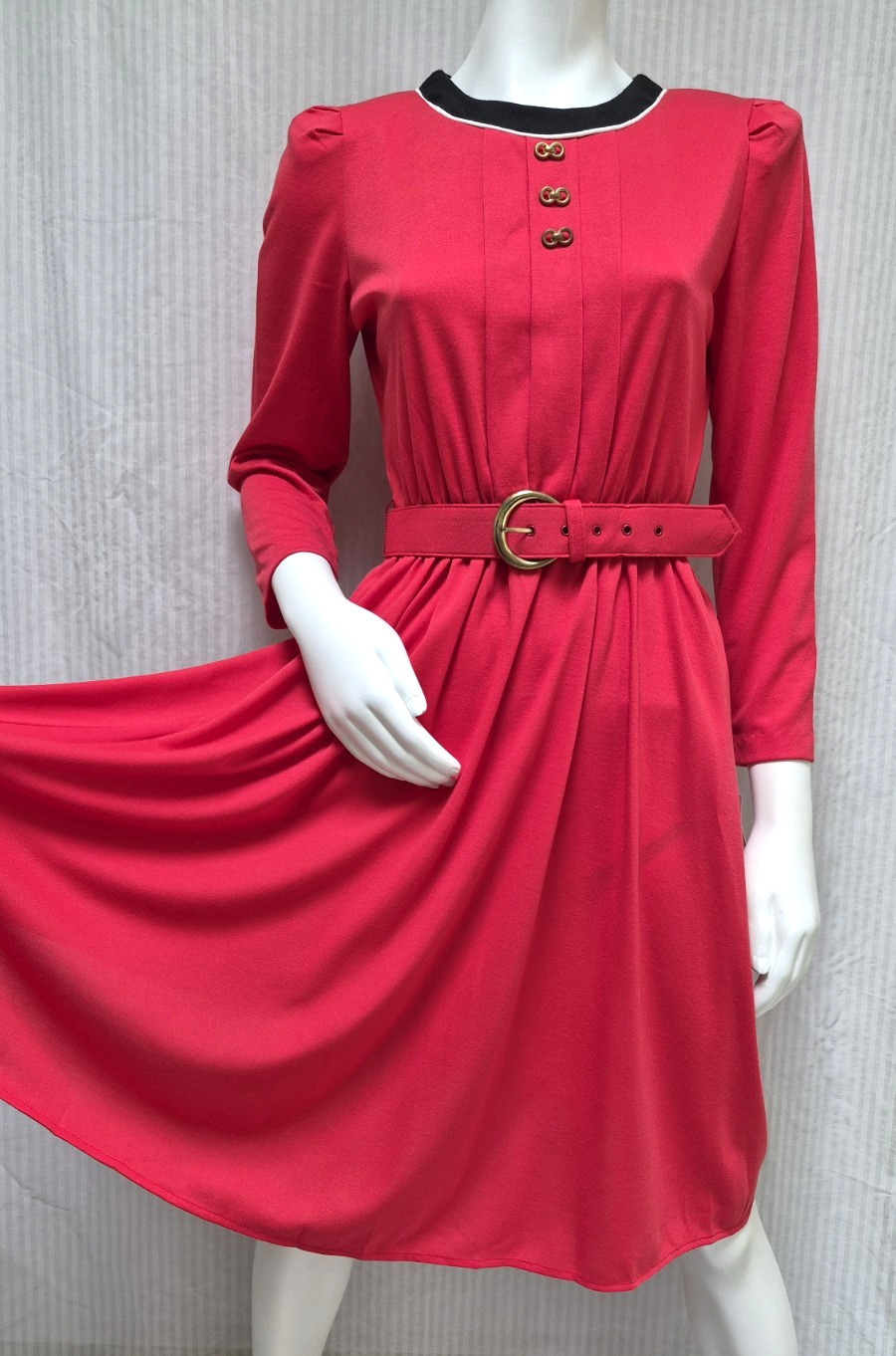NWT Vintage 1980s TABBY CALIFORNIA Red Dress with BELT – Size M
