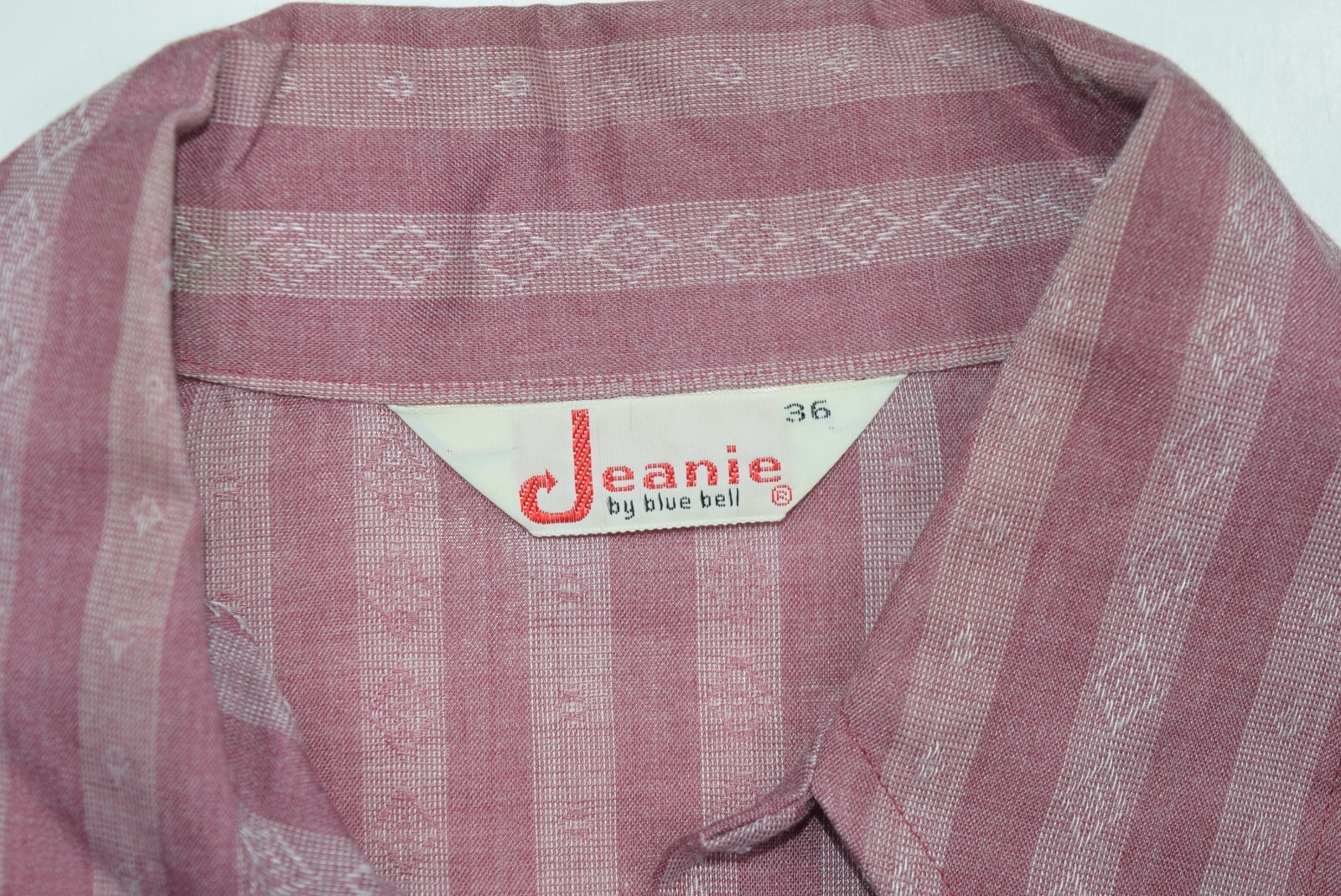 Vintage Loop Collar Shirt Womens L 36 Purple Striped Western Jeanie Blue Bell