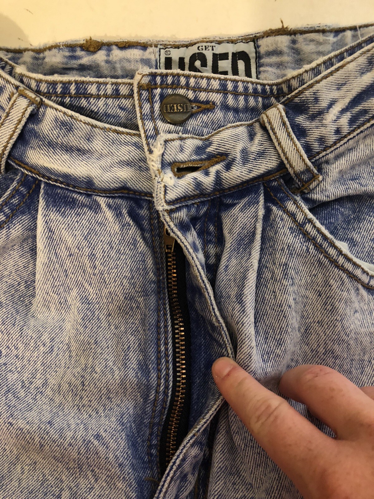 Vtg Get Used By Elie Jeans High Waist Tapered Leg 90s Hip Hop 28 26” Waist Flaw