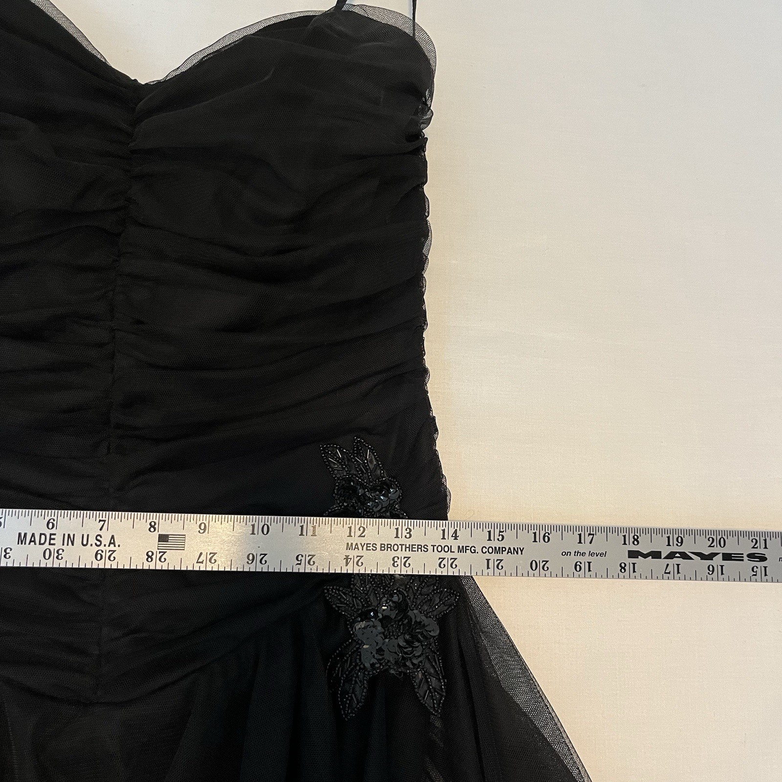 Vtg Kiki Dress Women’s Large Black Pink Satin Fairy Whimsigoth Ruching Y2K USA