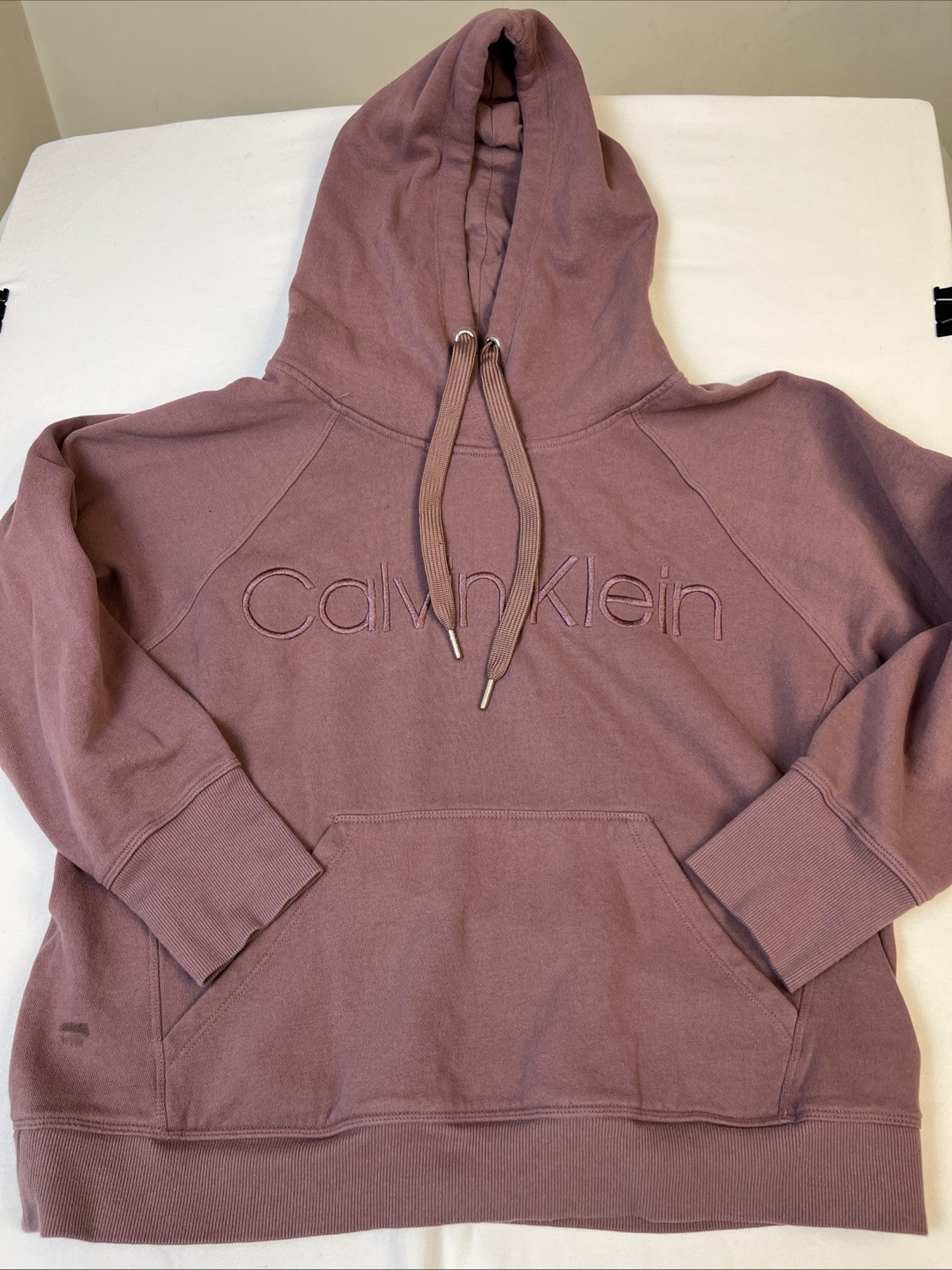 Y2K Calvin Klein Urban Hoodie Slouchy Crop Fit Mauve Pullover Sweatshirt Sz M