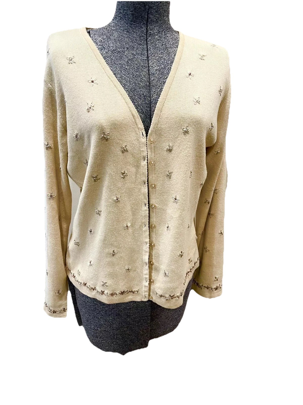 PAUL HARRIS DESIGN VTG Blend Embroidered Sweater Women’s Size Large-1980s-cottag