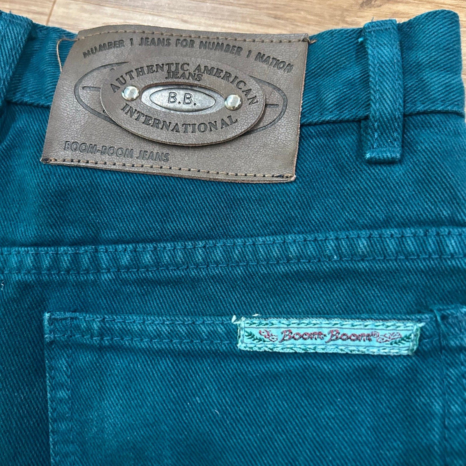Vintage 90s Teal High Rise Button Fly Mom Jeans Boom Boom Women’s 28×29 ^