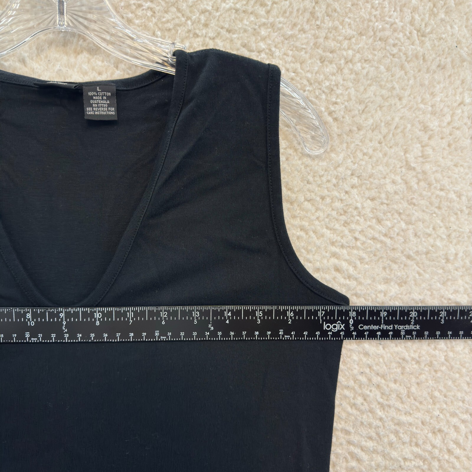 Y2K Vintage Top Large Black Sleeveless V-Neck Basic Minimalist Corpcore Office