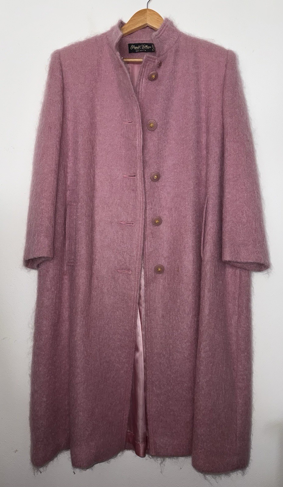 1950s Women’s Mohair/Wool Elegant Fashions Pink Coat Size 12 Petite