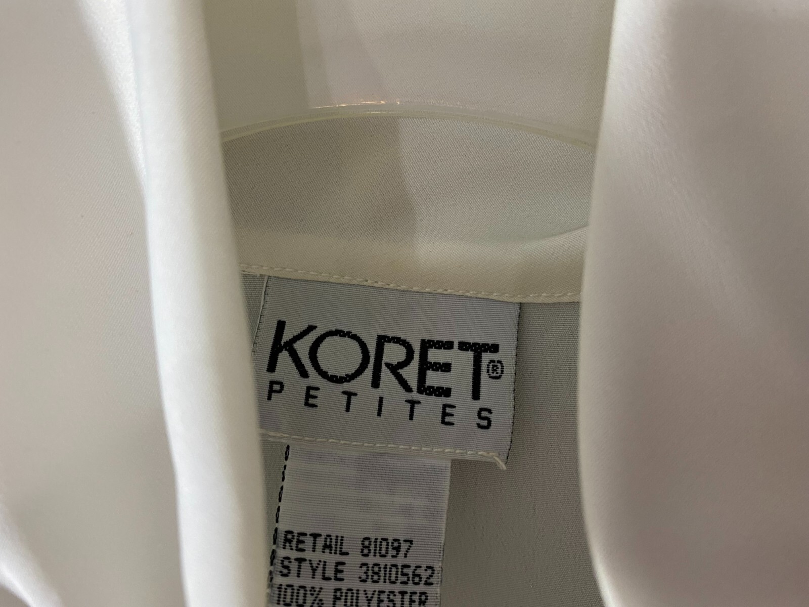 1980’s Beaded Blouse-Koret Petites -PM-White-High Collar-VICTORIAN LOOK- SALE