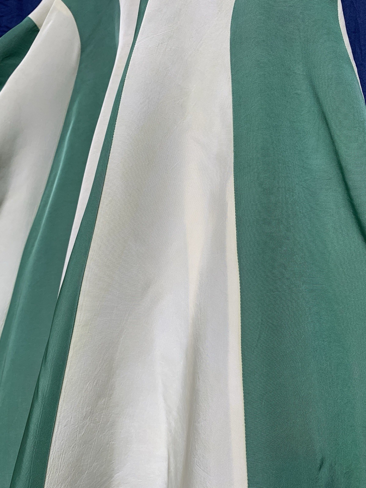 1940s Radial Stripe Rayon Taffeta Maxi Gown