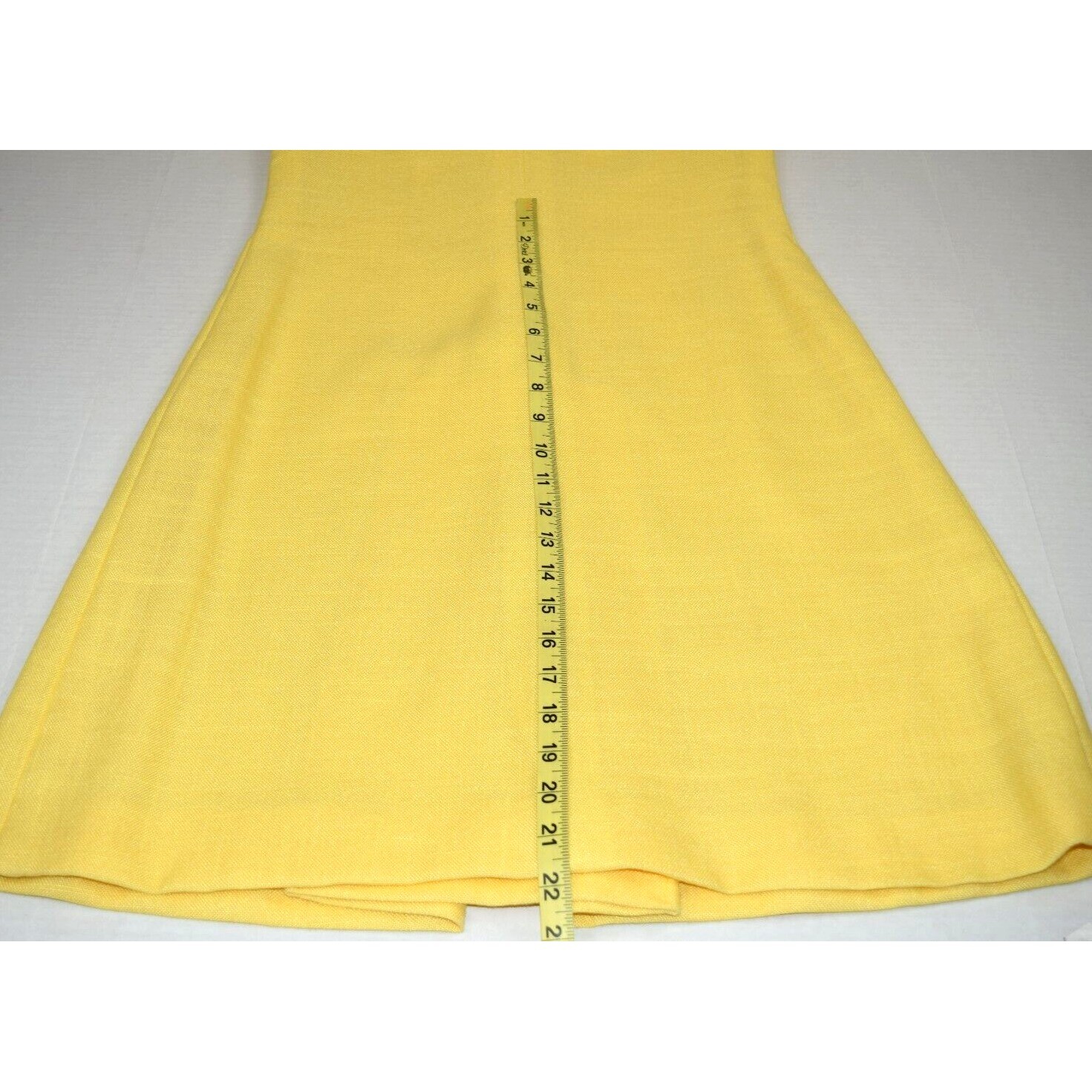 Vintage Midi Dress Carlye Size S/M 50s Sunny Yellow Linen White Trim Lined