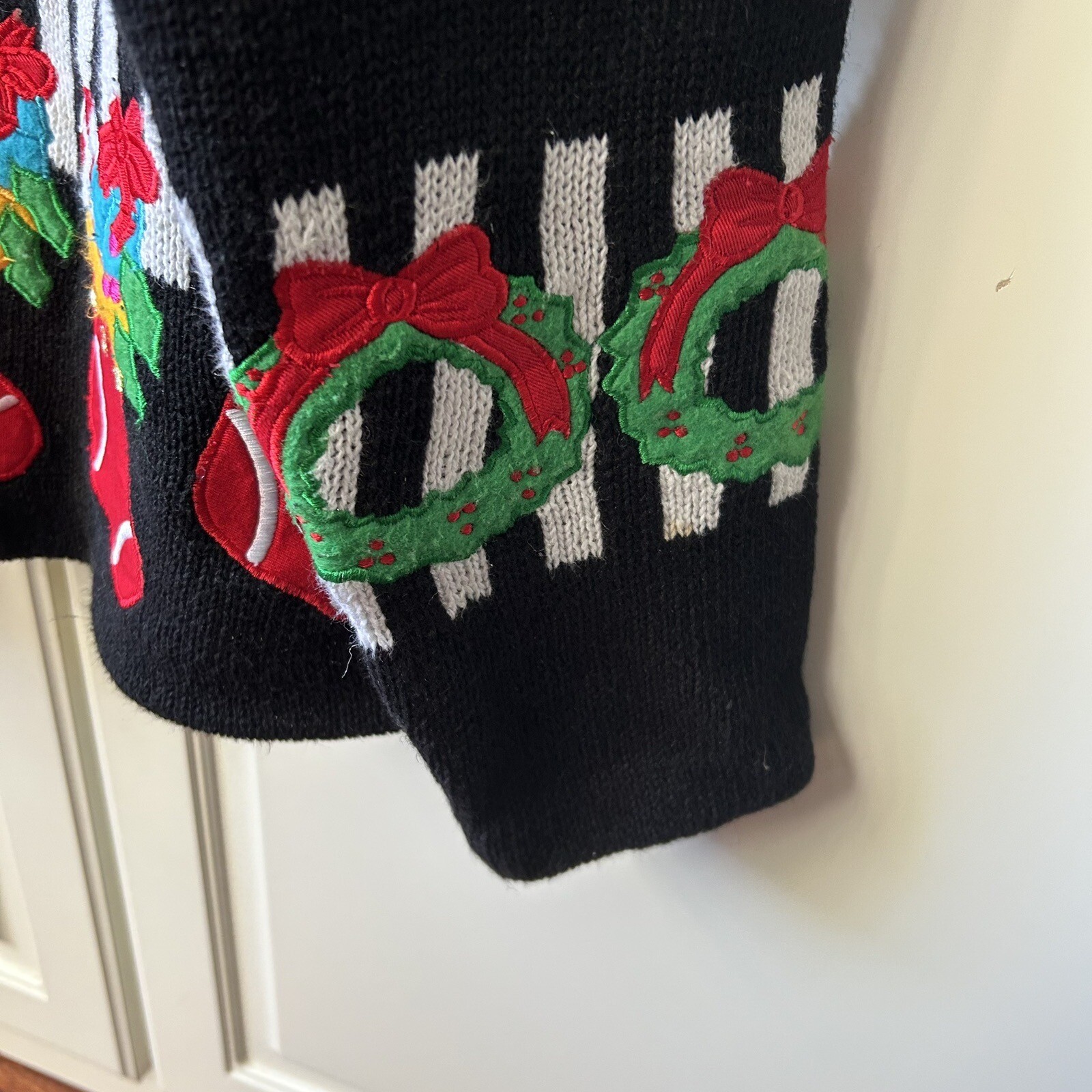Vintage 1980s Bouillabaisse Deborah Christmas Festive Granny Teacher Cardigan M