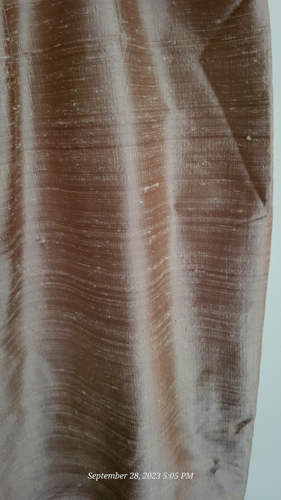 Watters & Watters Vintage Raw Silk Pale Golden Pink Long Formal Skirt Size M
