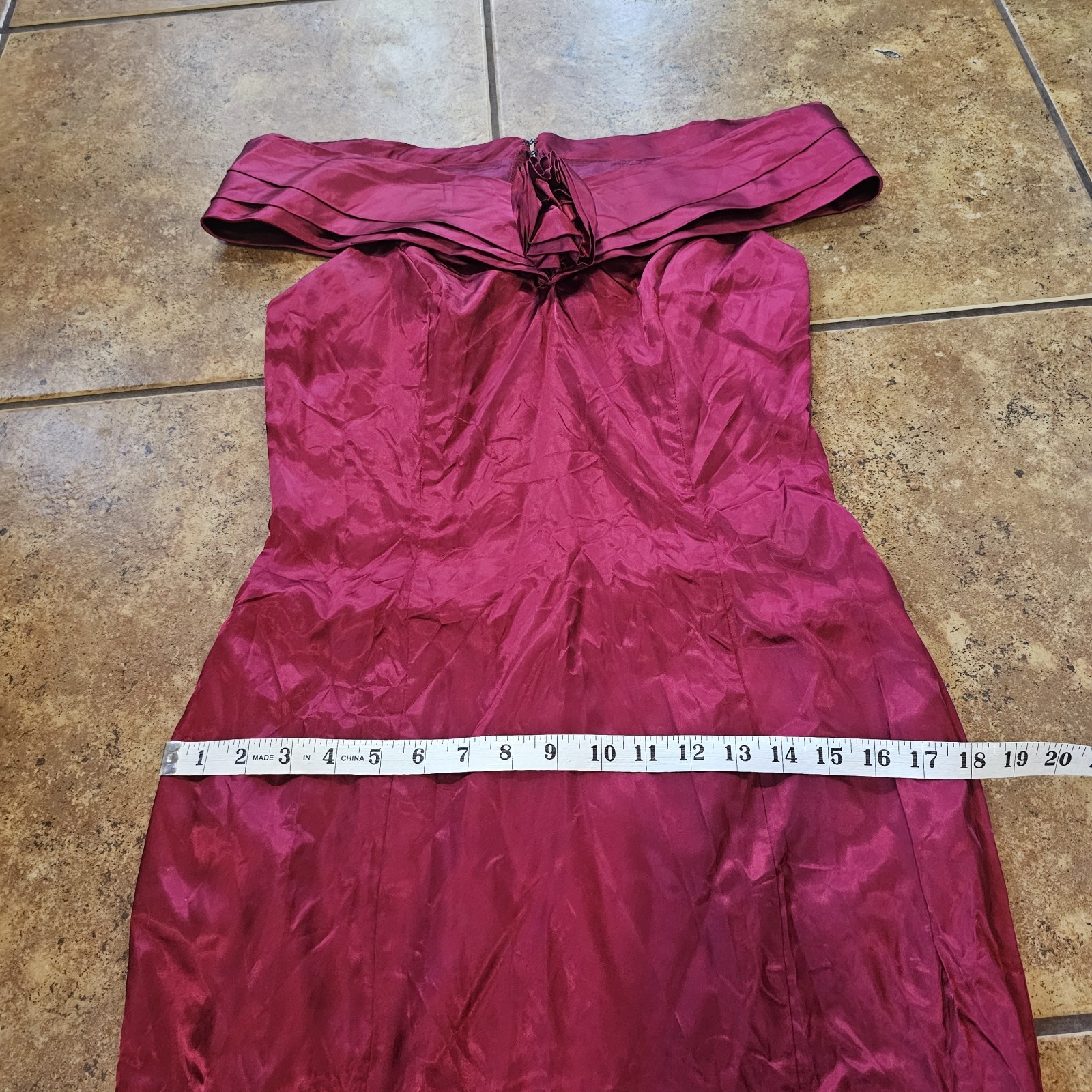 Vintage 80s Midi Dress L.A. Glow Red Acetate Size 9/10