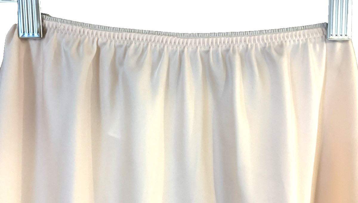 Vintage Half Slip with Cutouts and Lace Trim Size Medium Blush Peach Side Slits