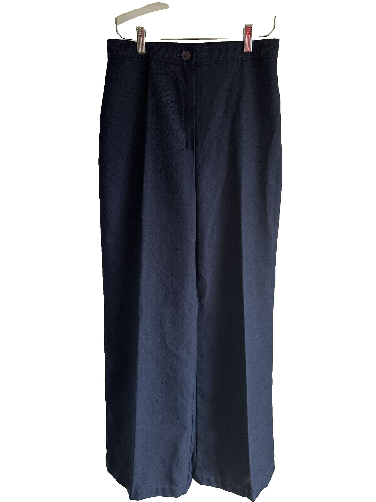 Vtg Blue 70s Tomboy of California Pants Polyester Disco Flare Bell Bottom 27″ W