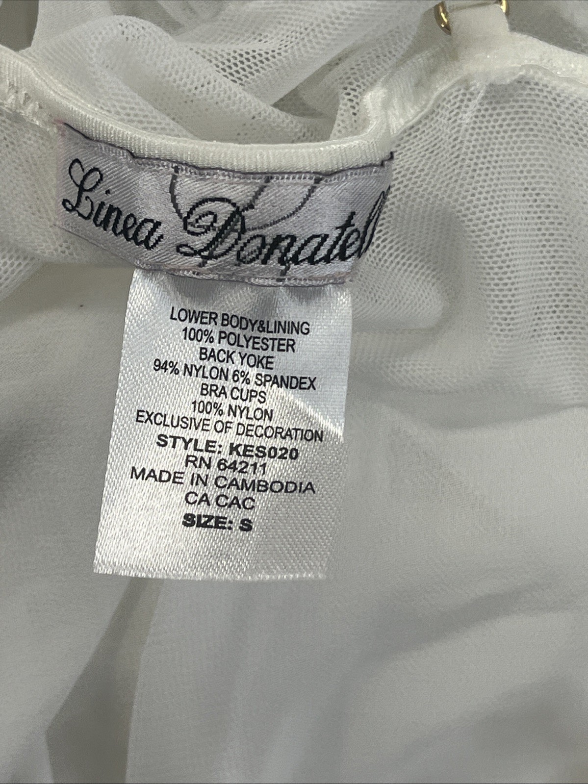 Linea Donatella Silky Sheer Embroidery Satin Lace Nightgown S Vintage Ivory