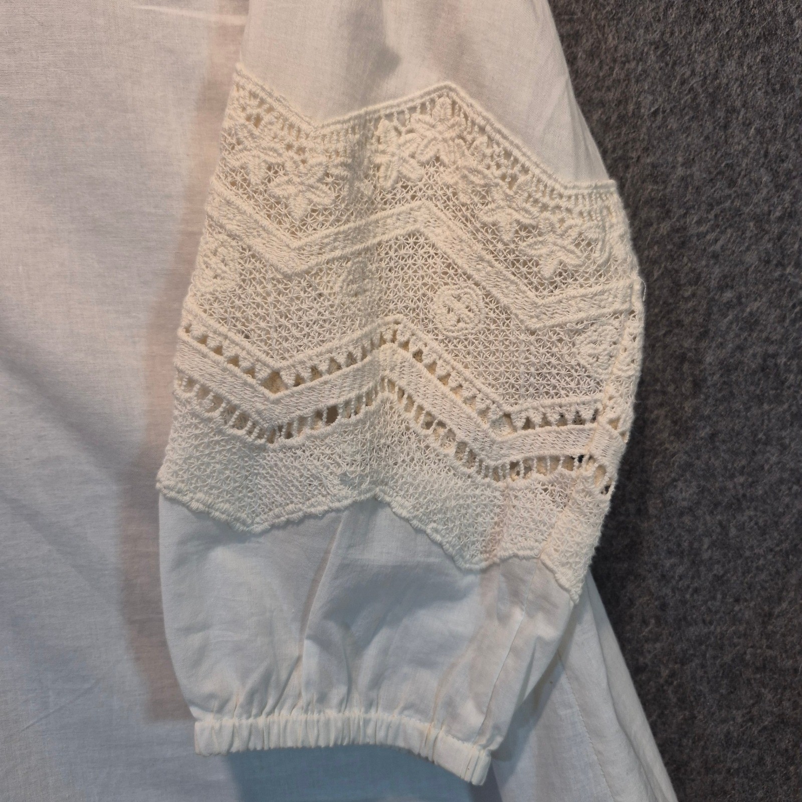 Vintage Toffee Apple Cotton and Lace Tunic Lrg Cottage Whimsigoth Romantic