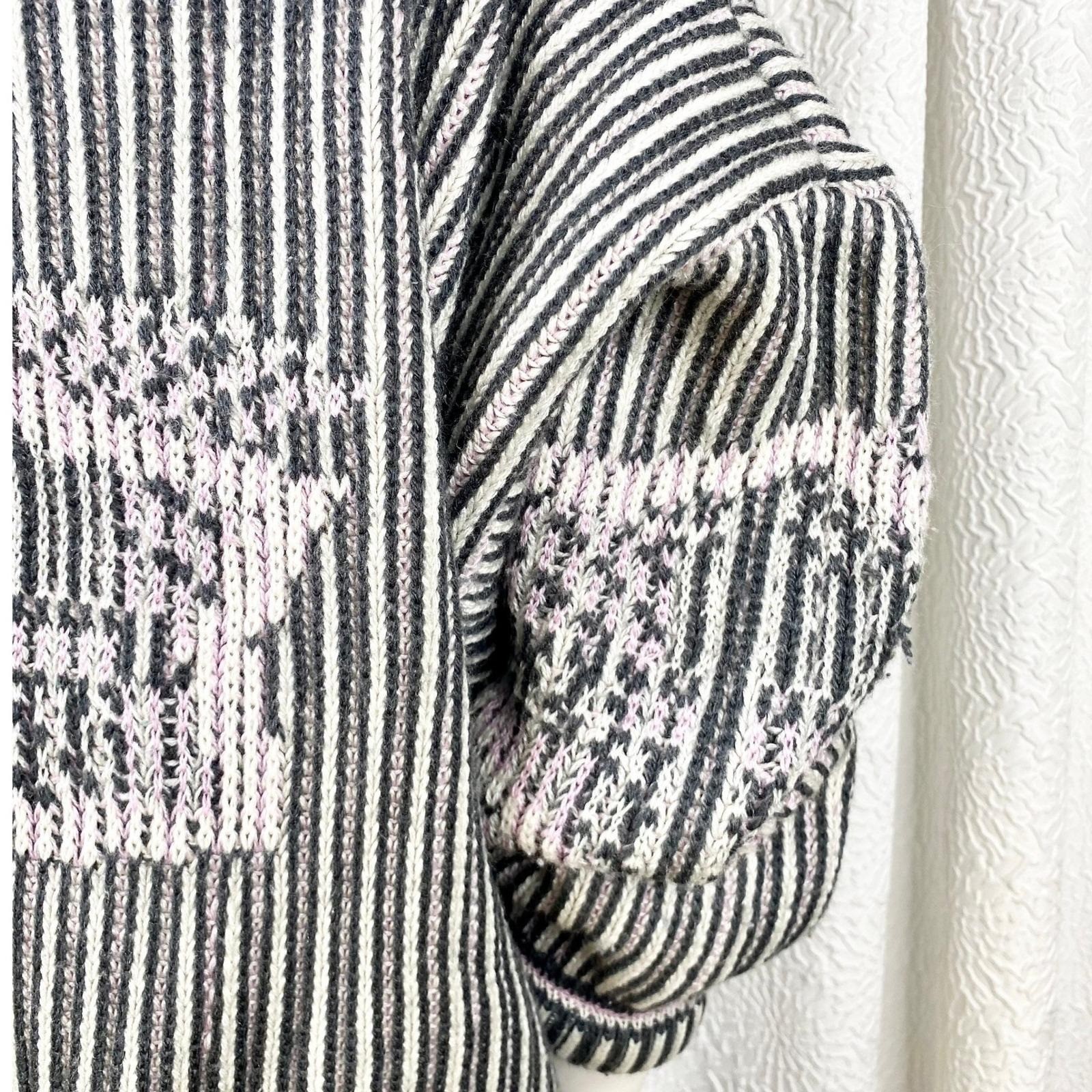 Vintage Unionbay Wool Blend Sweater, Striped Chunky Knit, Y2K Crop Top, Size L