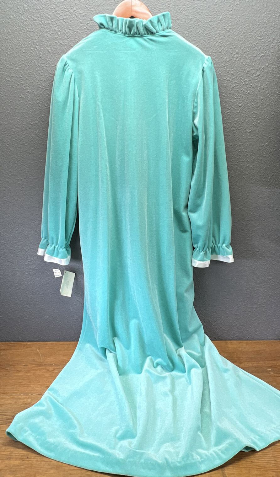 GILLIGAN OMALLEY Women’s L Vtg Prairie Cottage Core 1/2 Zip Turquoise Velvet