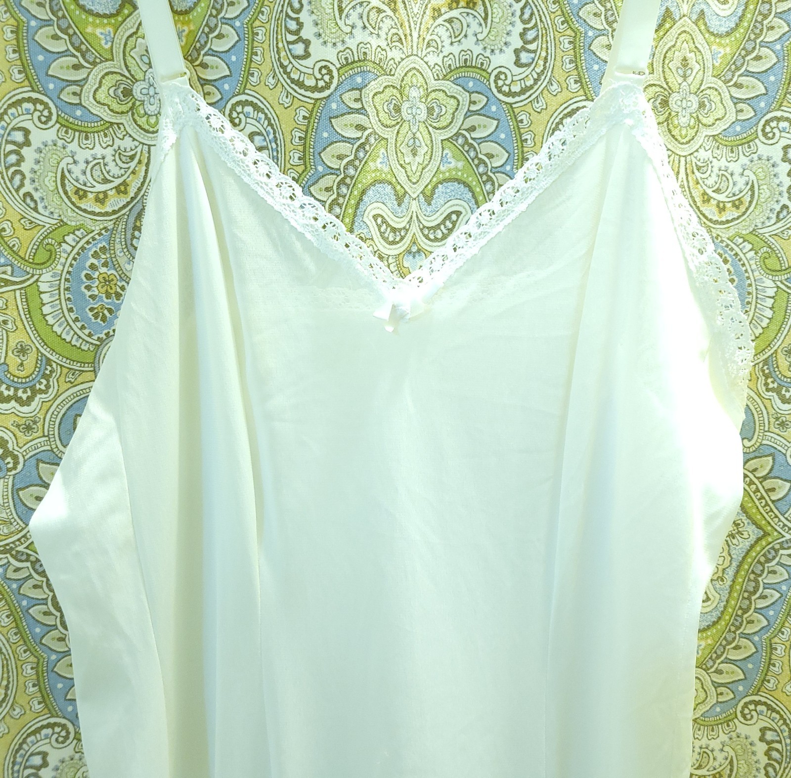 Sears Vtg Doesn’t Slip Anti-Cling Full Length Nylon Dress Sz 34 Tall Length