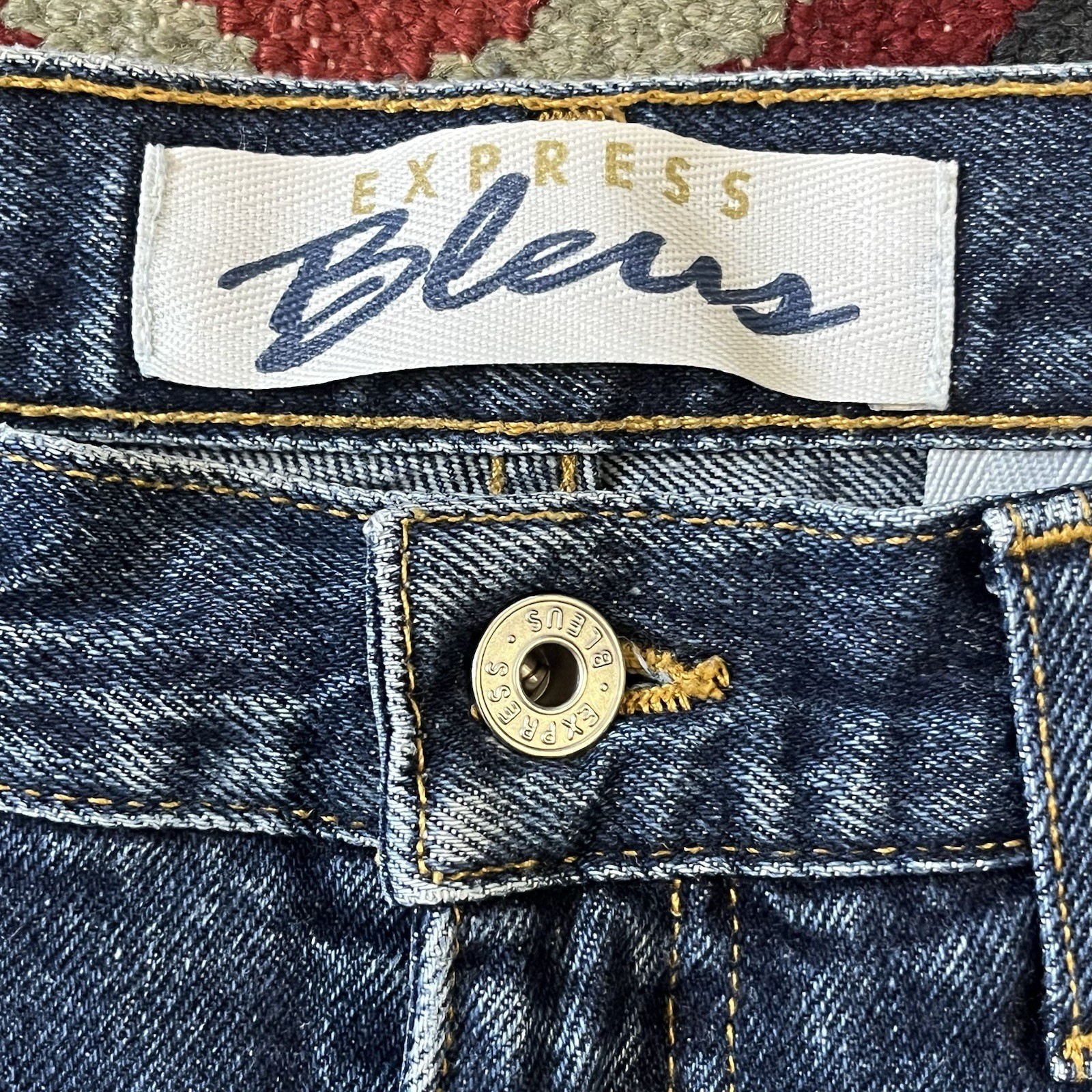 Vintage 90s Express Boot Cut Flare Bell Jeans Women’s 9/10 R USA Made Blue Denim
