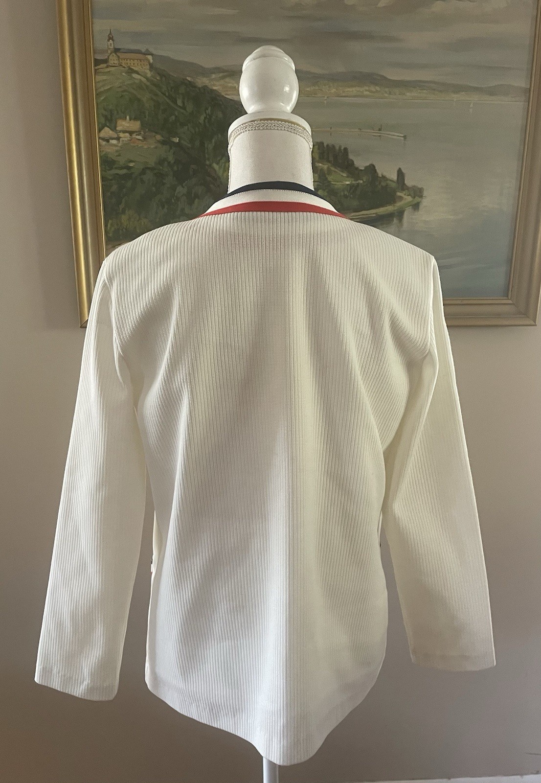 Vintage Nautical Preppy Tennis Twin Set Sweater Cardiigan Vest Top Shirt USA
