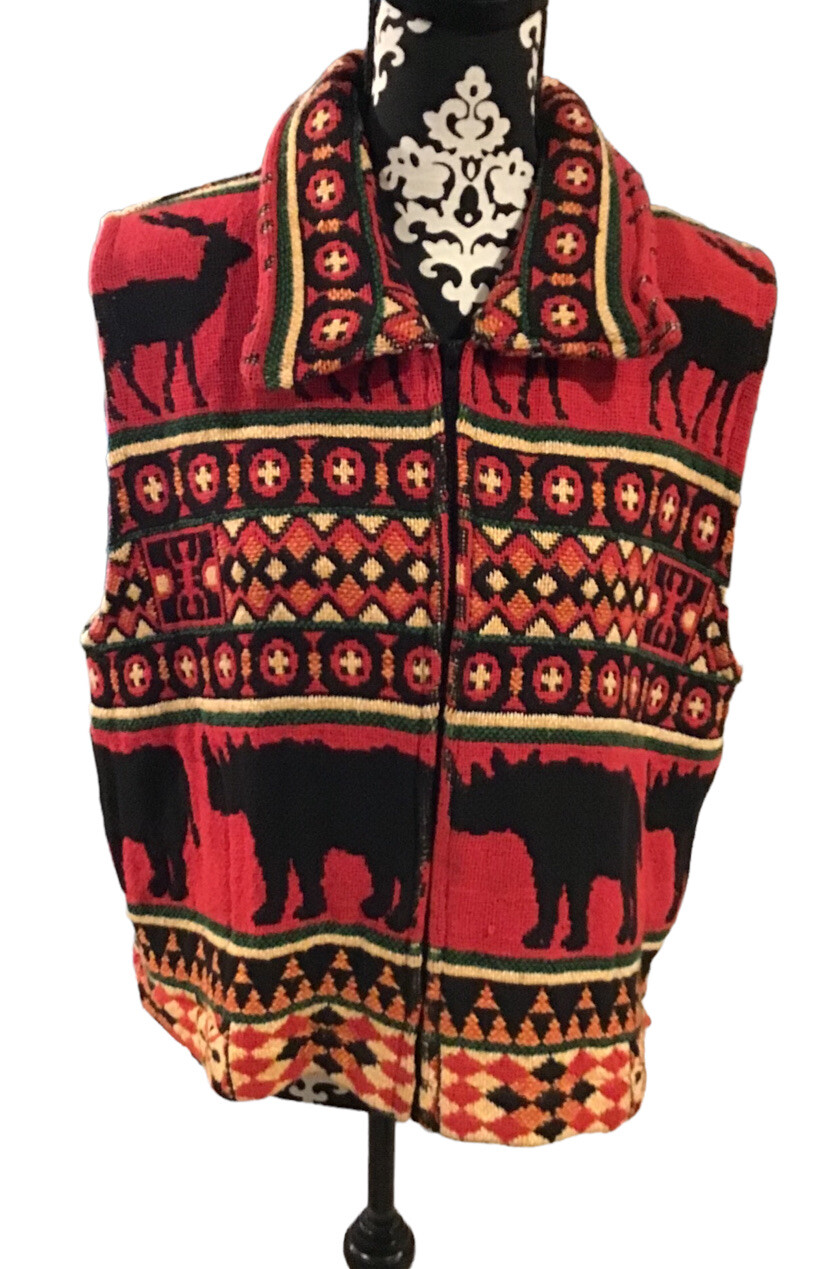 Painted Pony Women’s Tapestry Vest. One Size. Texas Made. Vintage animal print.