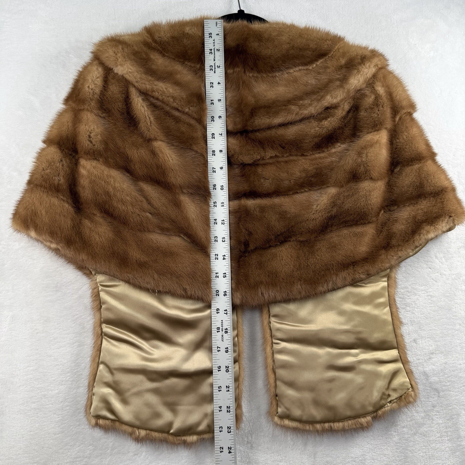 Vintage 1950s Real Fur Stole Cape Brown Mink Fur Shawl Wrap Old Hollywood Glam