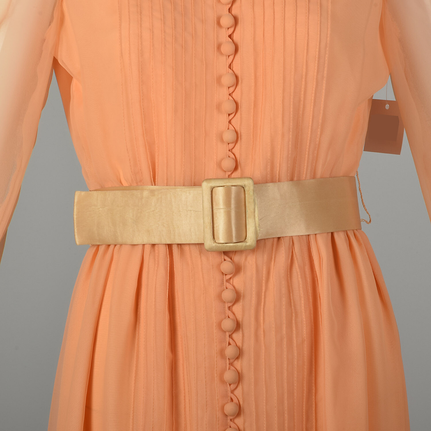 XS 1970s Teal Traina Maxi Dress Modest Long Sleeve Orange Sherbet Evening Dress