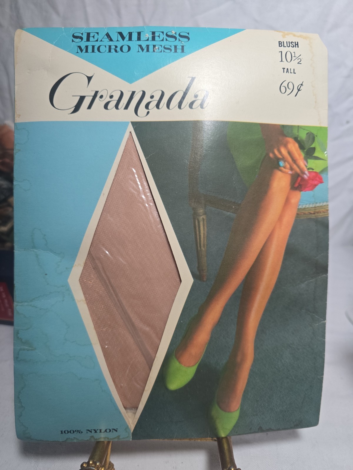 Granada Ultra Sheer Stockings Size 10 1/2 Tall Blush Mesh Nylon