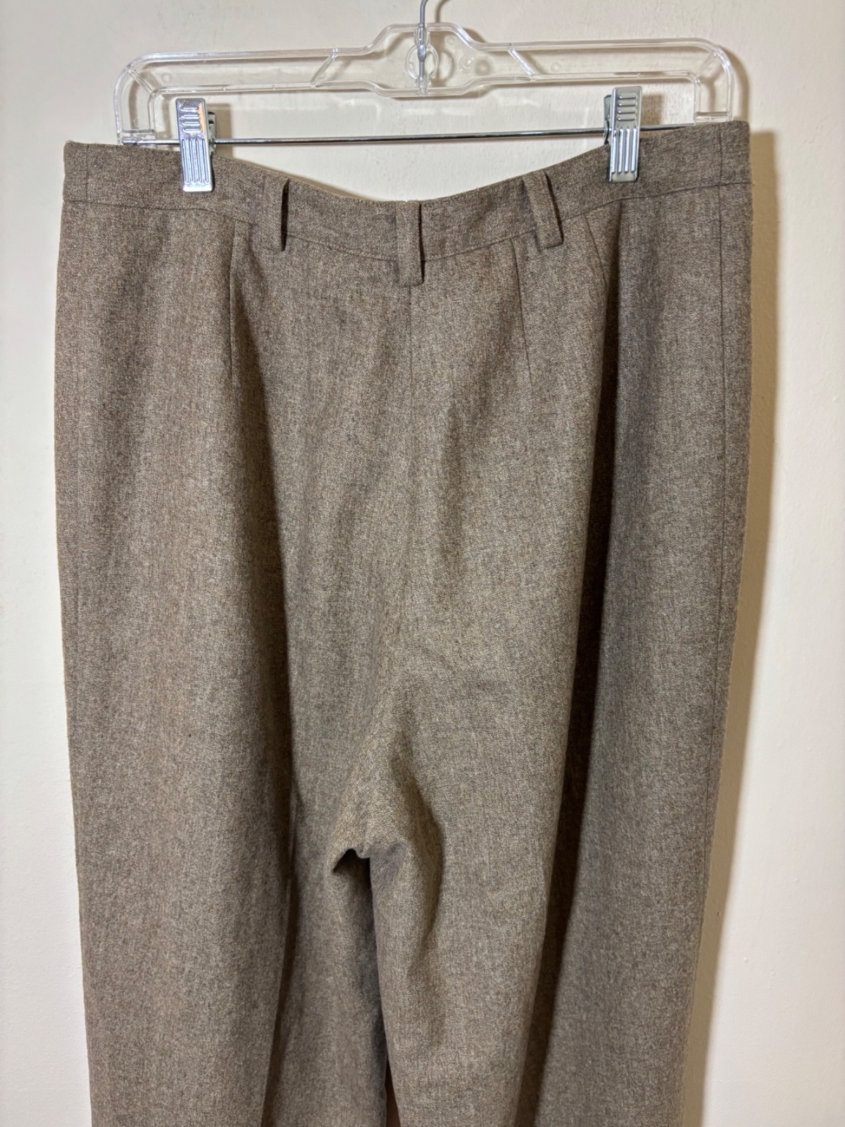 Vtg 70s 80s Pants 14 COMPANY ELLEN TRACY Wool Tweed Pleat Menswear Hepburn Cuff
