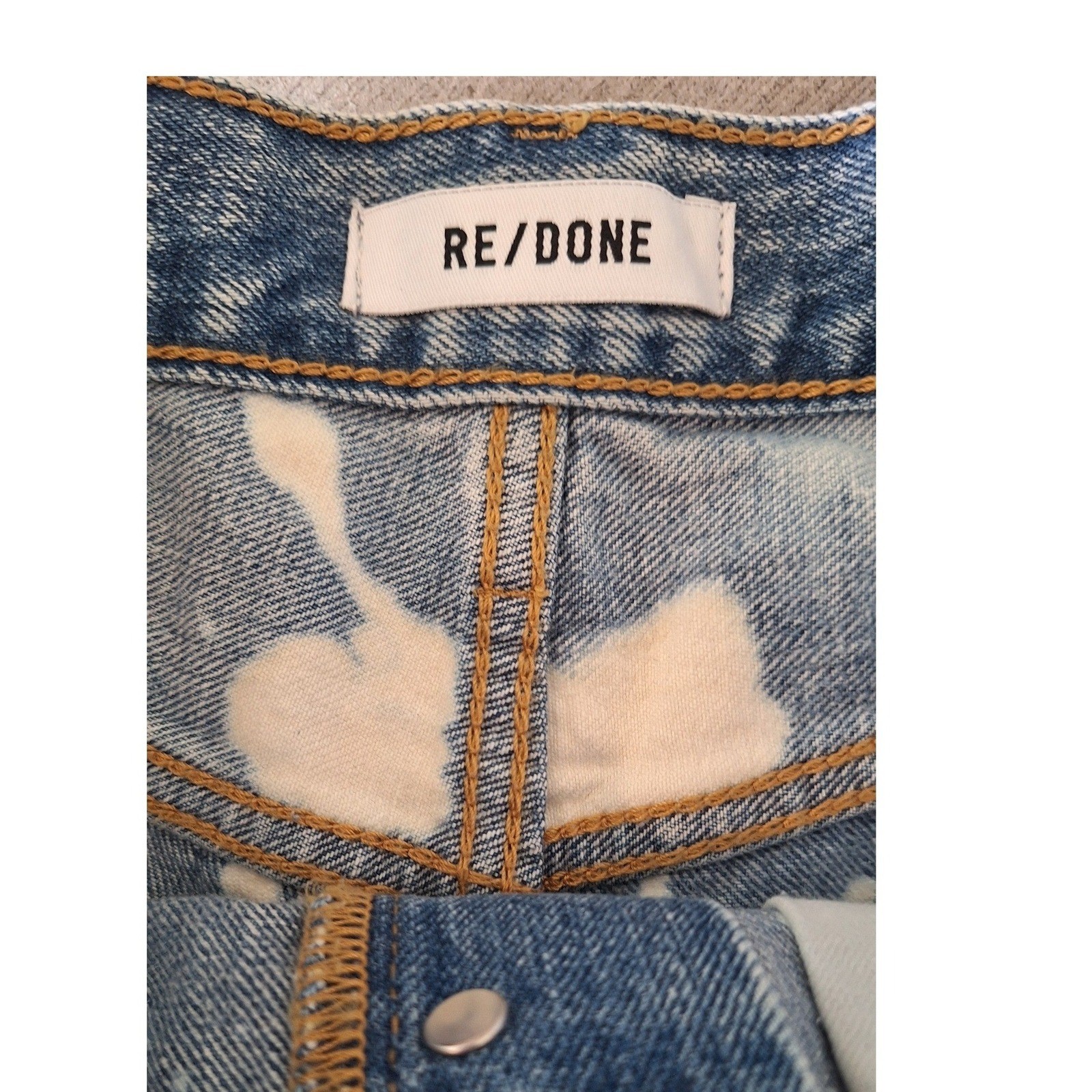 Re/Done Womens Splash 70S High Rise Flat Front Cut-Off Shorts Size 30