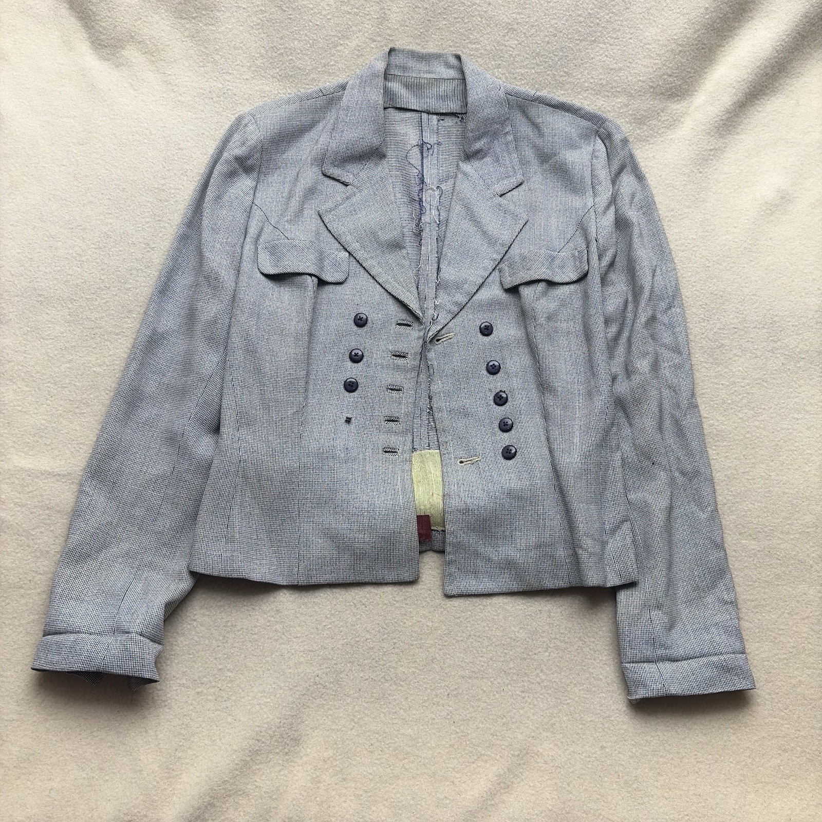 1950’s Duchess Royal Suit Jacket M Rayon Acetate Women’s Fashion Belt Back