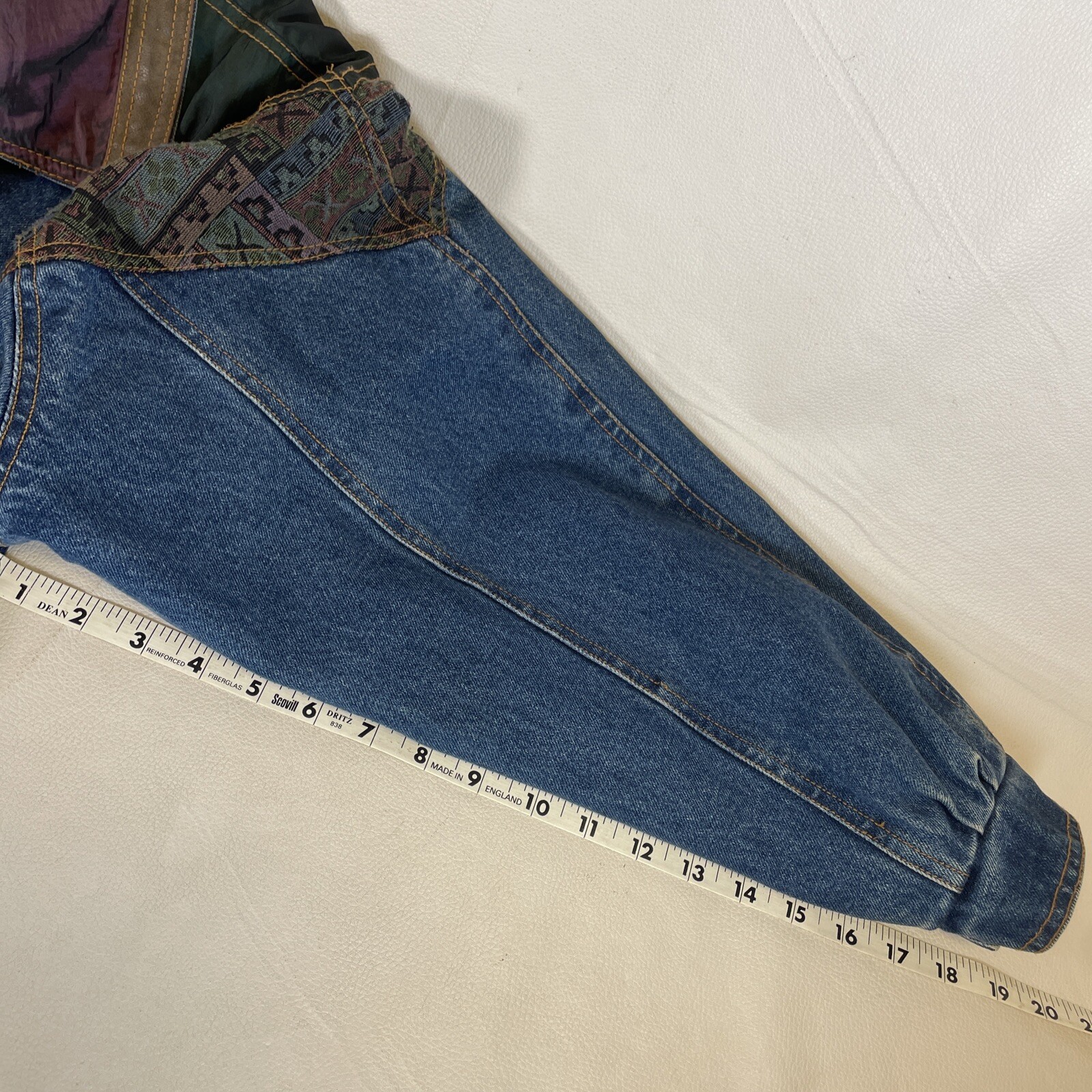 RARE Current Seen Vintage 90s Heavy Denim Coat Size M Double Layer Winter