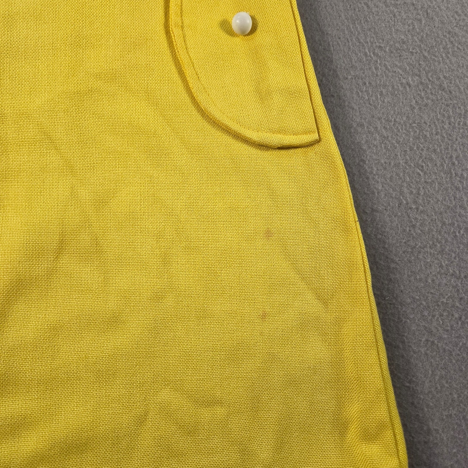 Vintage 60s Dress Womens Small Yellow Mini Peter Pan Mod Shift Sleeveless