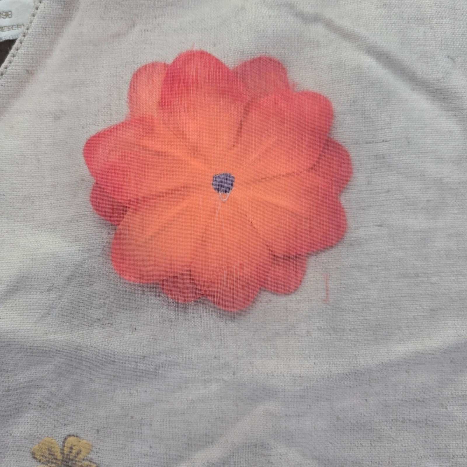 Vintage Country Wear Clothing Co Vintage Linen Blend Floral Button Top Tan 12