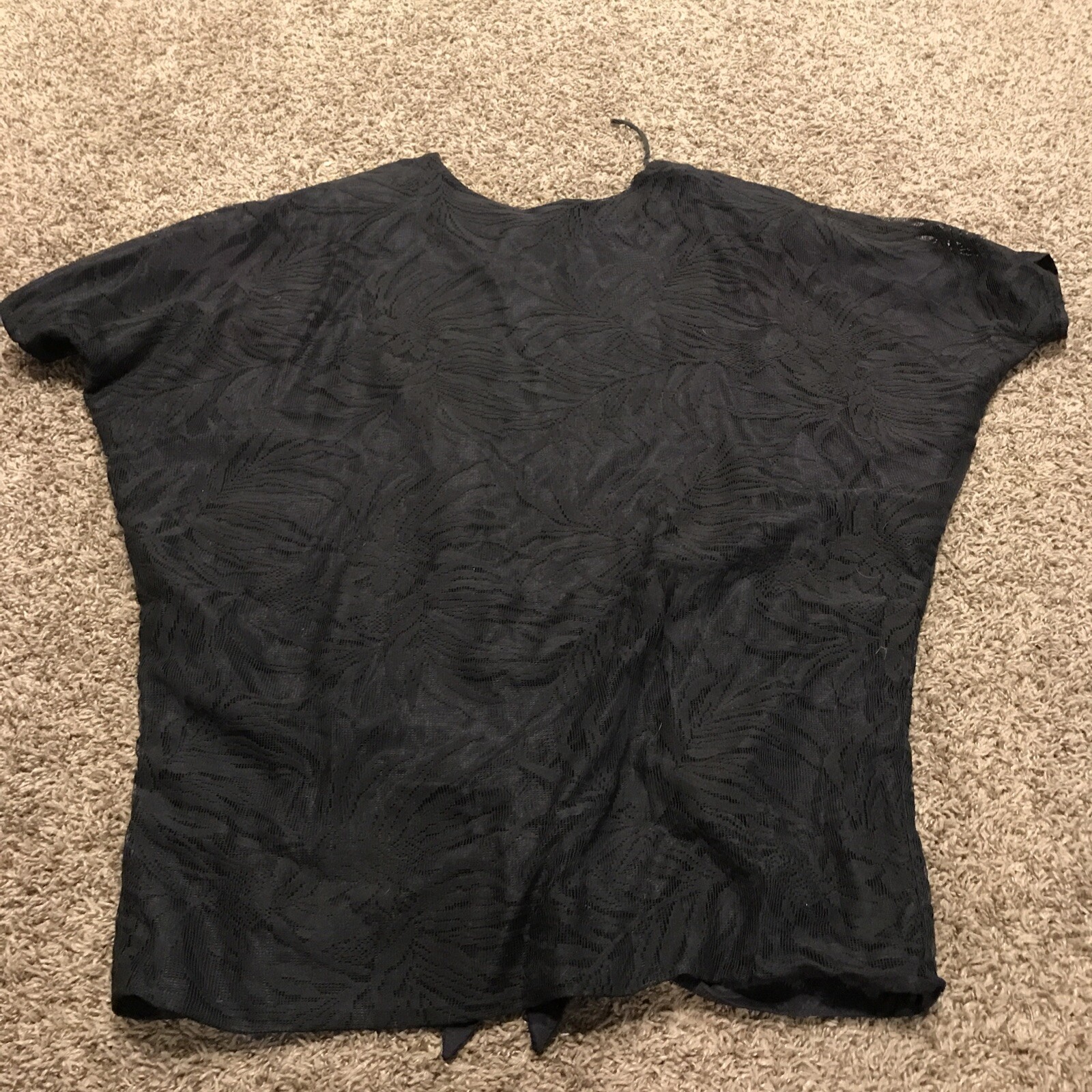 vtg seneca USA womens 11/12 blouse Tunic Top lined Black a37