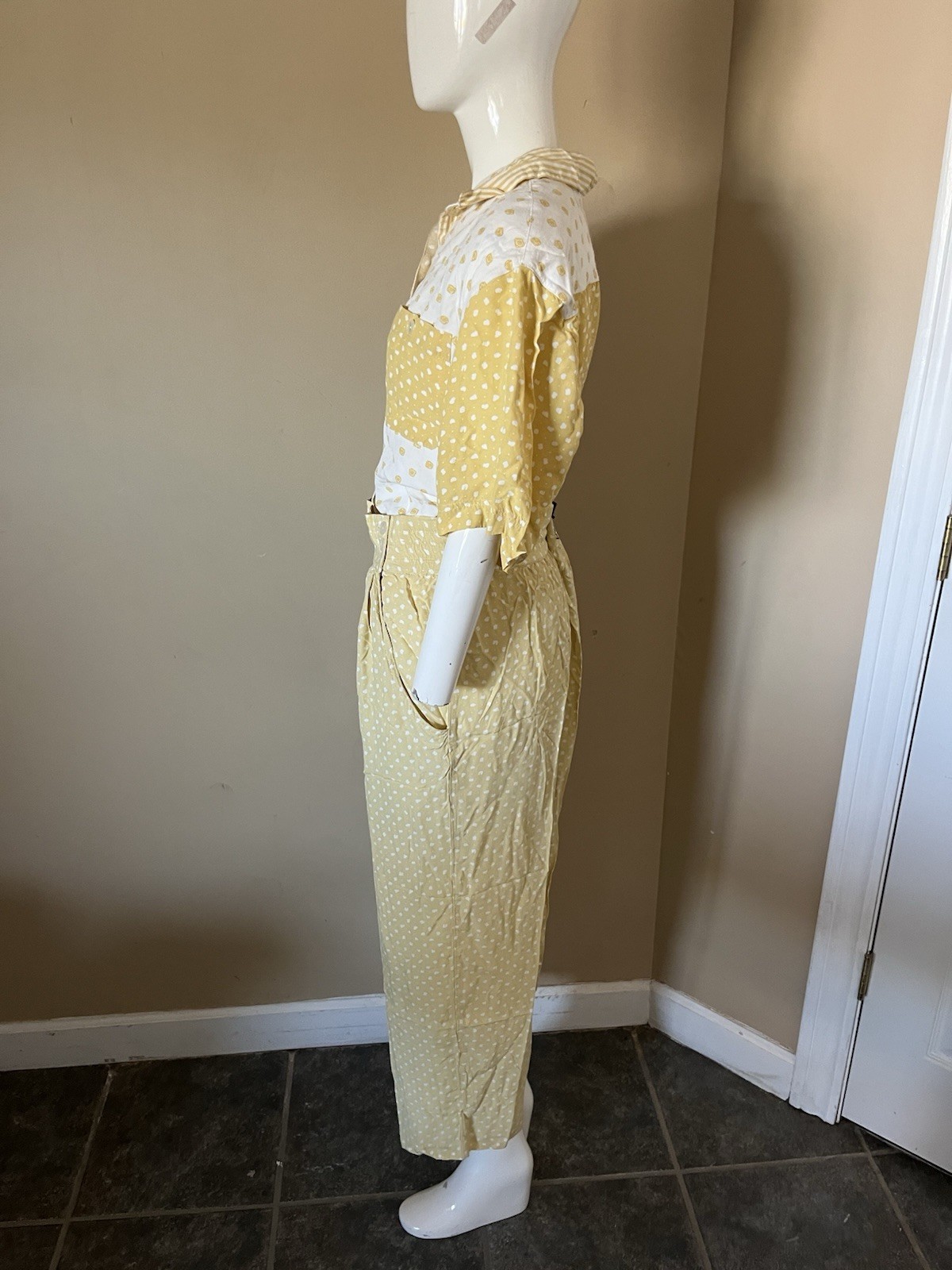 Vtg Counterparts 2pc 80s 90s Outfit Pants & Shirt Womens Sz 14 Retro Print Style