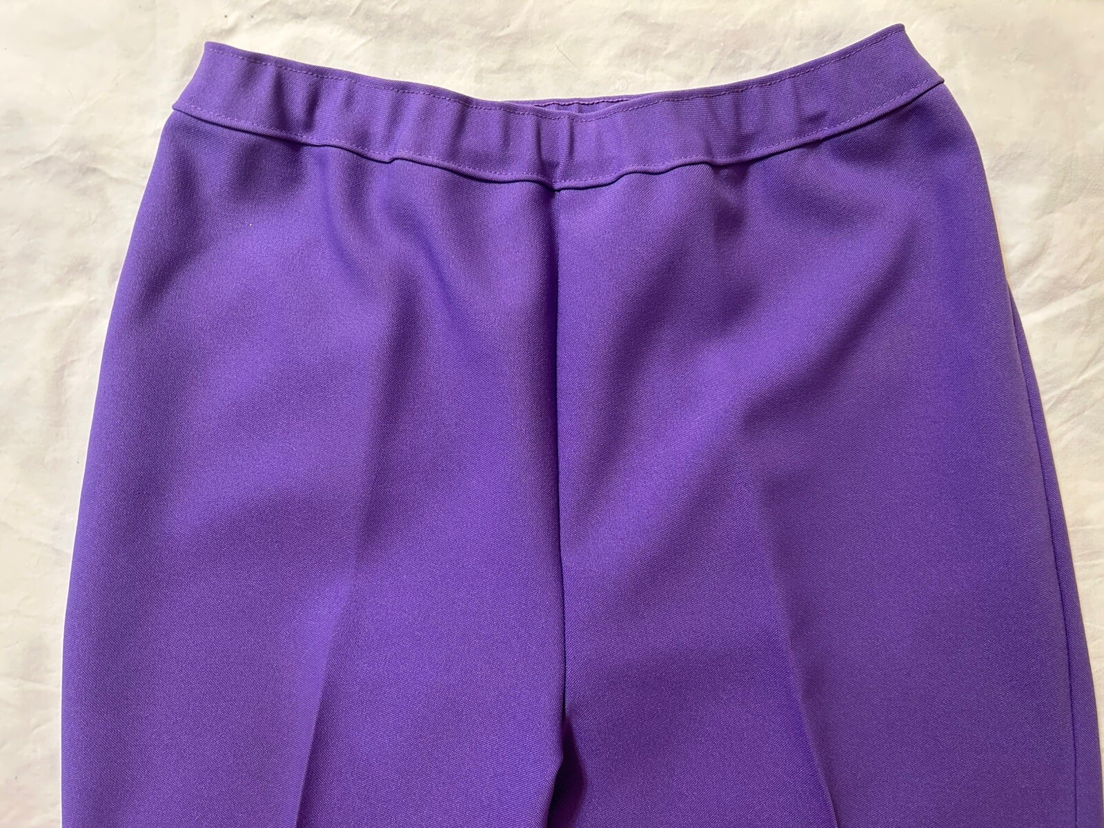 Vtg. Bend Over Pull On Pants Lot 2 Sz.12 Purple & Green