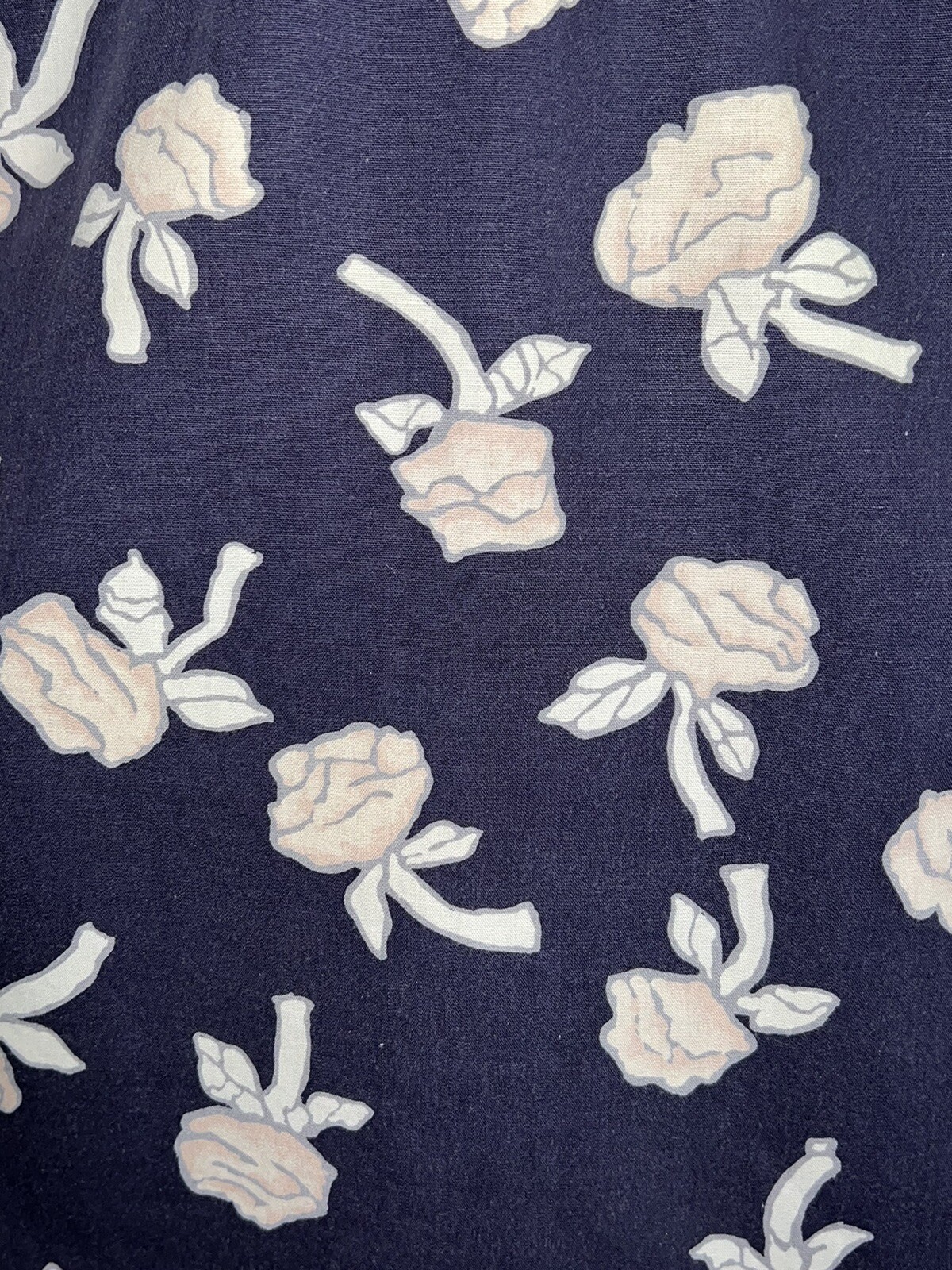 VTG Generra Collection 2 Piece Full Skirt Outfit Navy Blue Pink Floral Sz Small