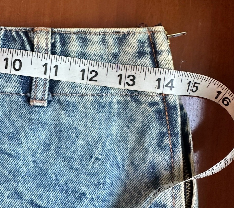 Vtg 80s Limited Express Acid Wash Denim Skirt Sz 9 Made in USA High Waist