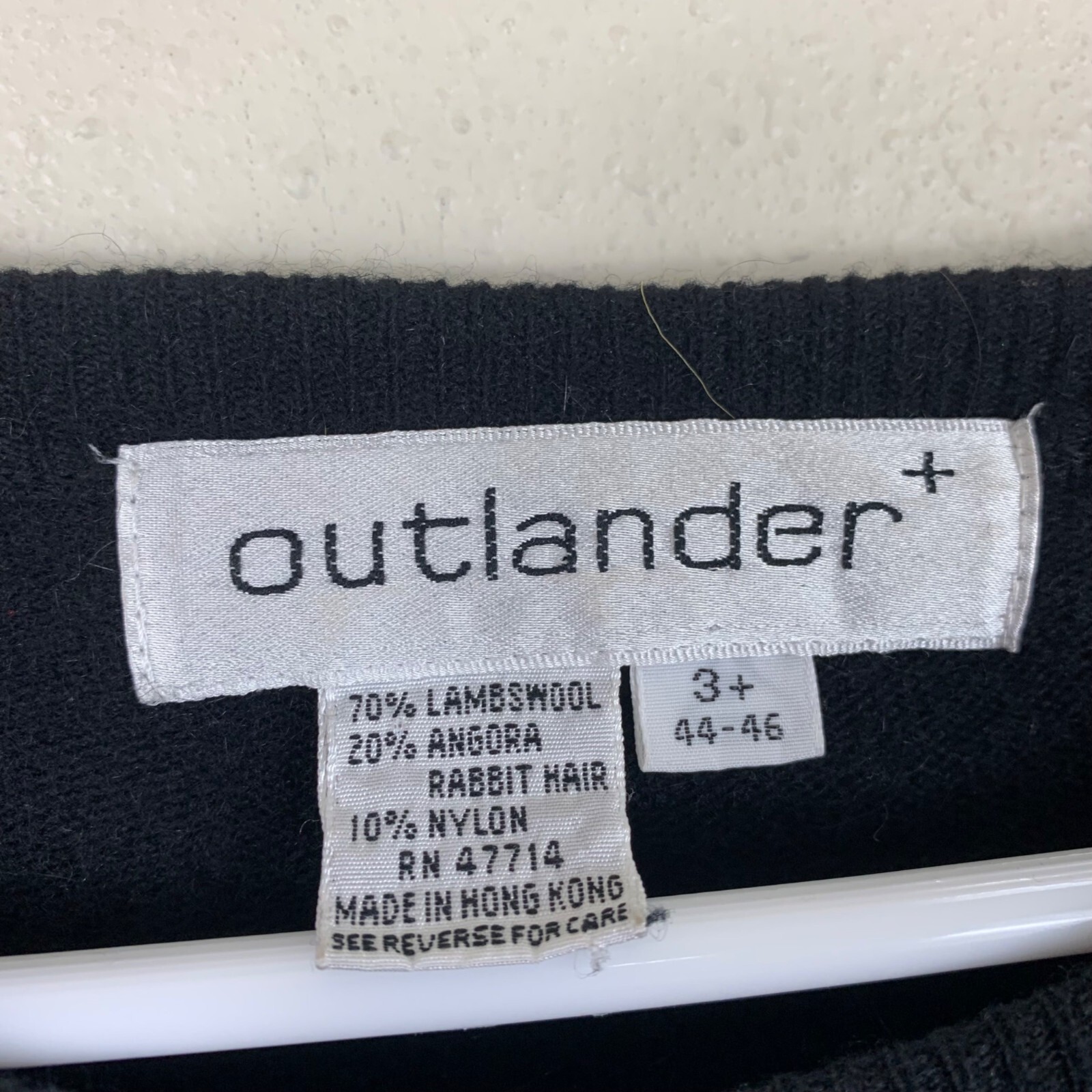 Vintage Outlander Lambswool Angora Sweater Dress Black Size 44-46