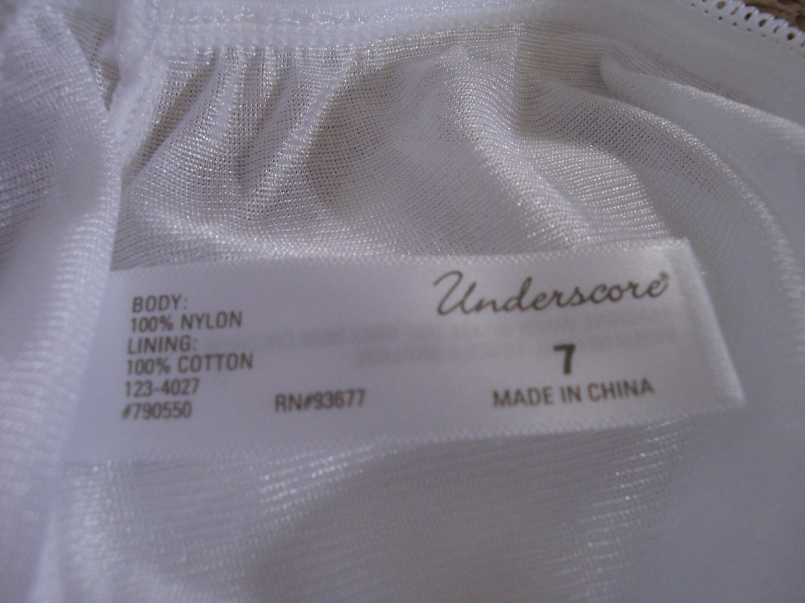 Lot of 3 Underscore 7 L Vintage Shimmery Silky Nylon Brief White