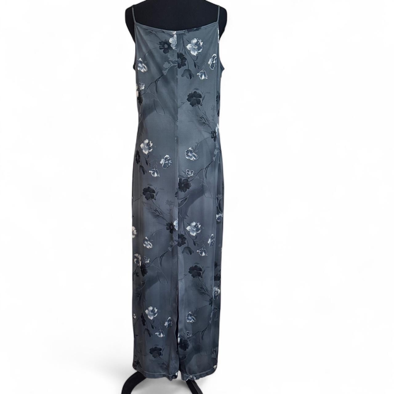 vintage gray 90s floral maxi dress Alyn Paige size 14